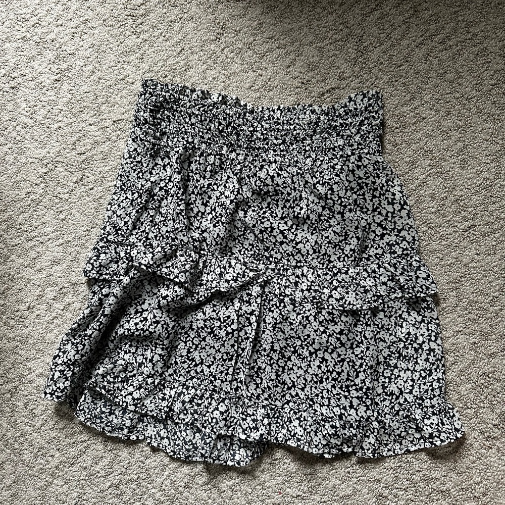 Navy Flower Skirt